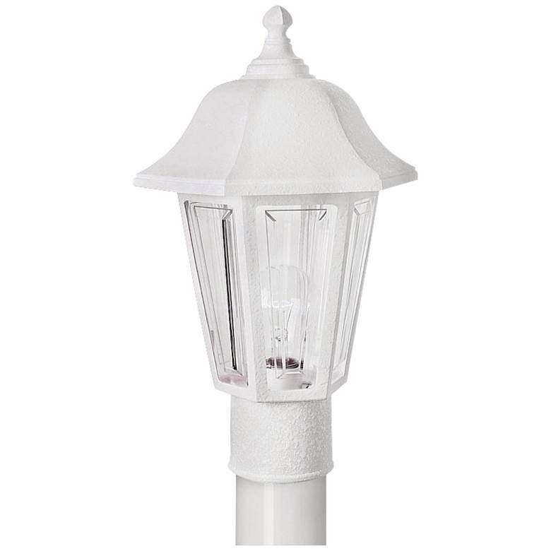 Image 1 Brentwood 15.5 inch High White Finish Traditional Outdoor Post Mount Light
