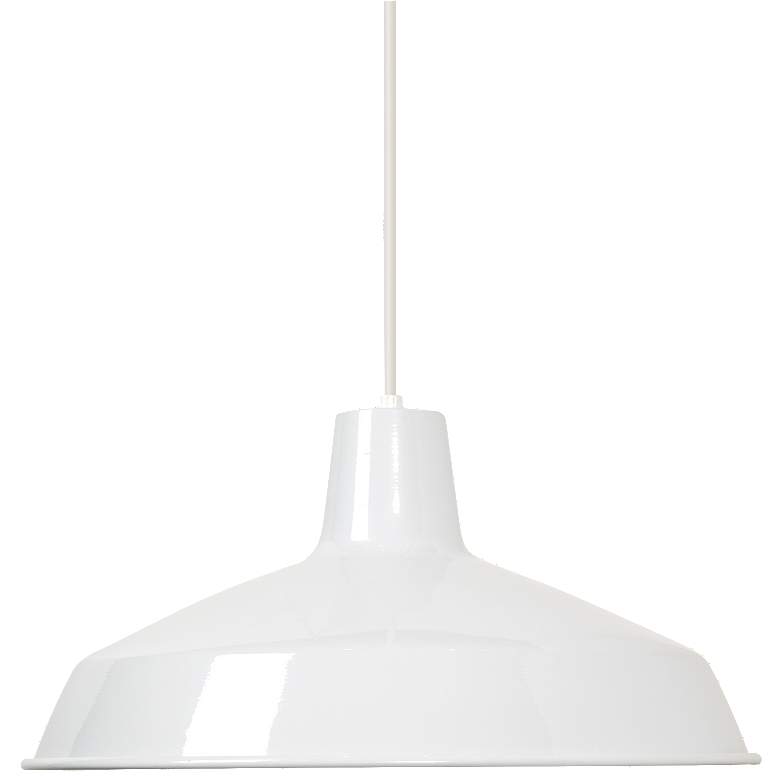 Image 1 Brentwood 16" Wide White Warehouse-Style Metal Pendant Light