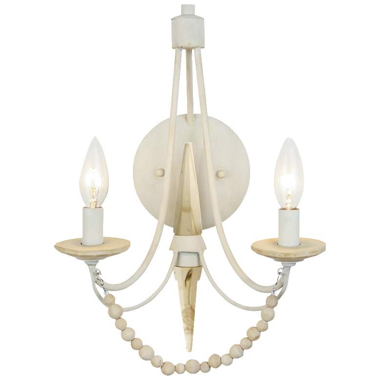 Image 1 Brentwood 2-Lt Country White Wall Sconce