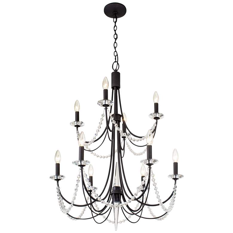 Image 5 Brentwood 26 inch Wide Carbon Black 10-Light 2-Tier Chandelier more views