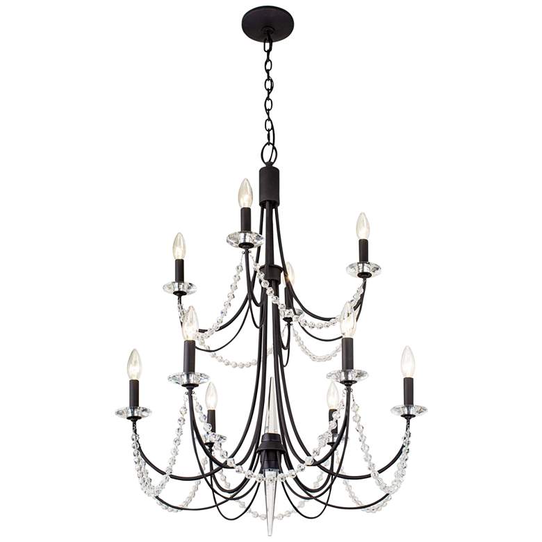 Image 5 Brentwood 26" Wide Carbon Black 10-Light 2-Tier Chandelier more views