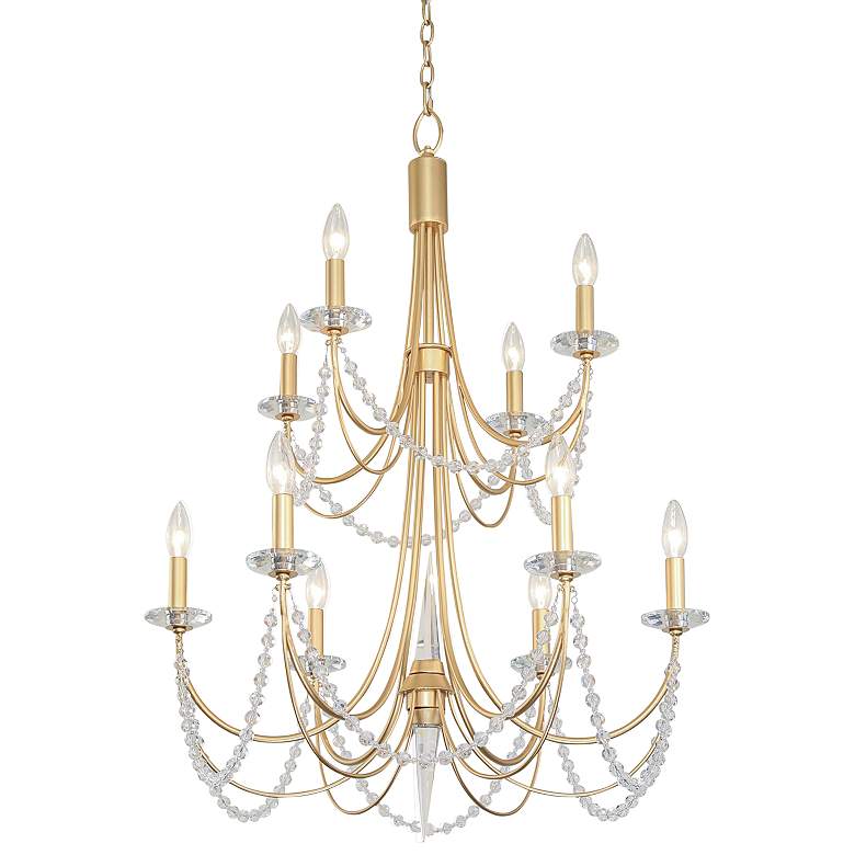 Image 2 Brentwood 26" Wide French Gold 10-Light 2-Tier Chandelier