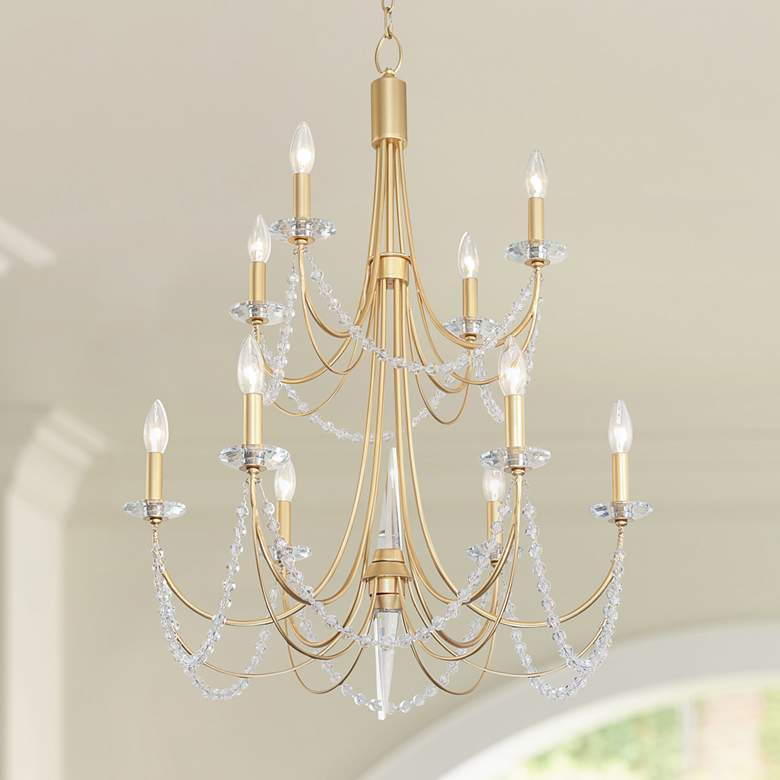 Image 1 Brentwood 26" Wide French Gold 10-Light 2-Tier Chandelier