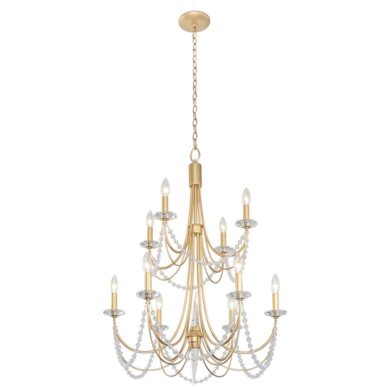 Image 5 Brentwood 26 inch Wide French Gold 10-Light 2-Tier Chandelier more views