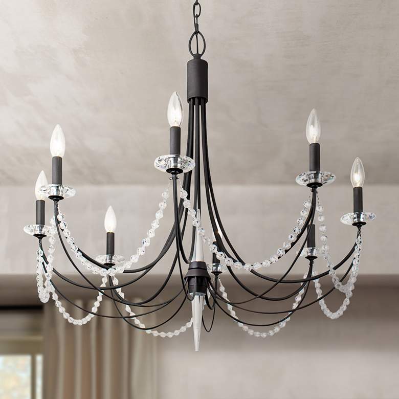 Image 1 Brentwood 31 3/4" Wide Carbon Black 8-Light Chandelier
