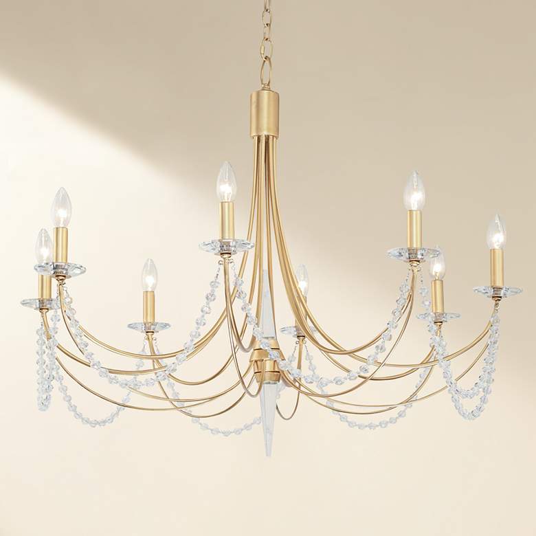 Image 1 Brentwood 31 3/4 inch Wide French Gold 8-Light Chandelier