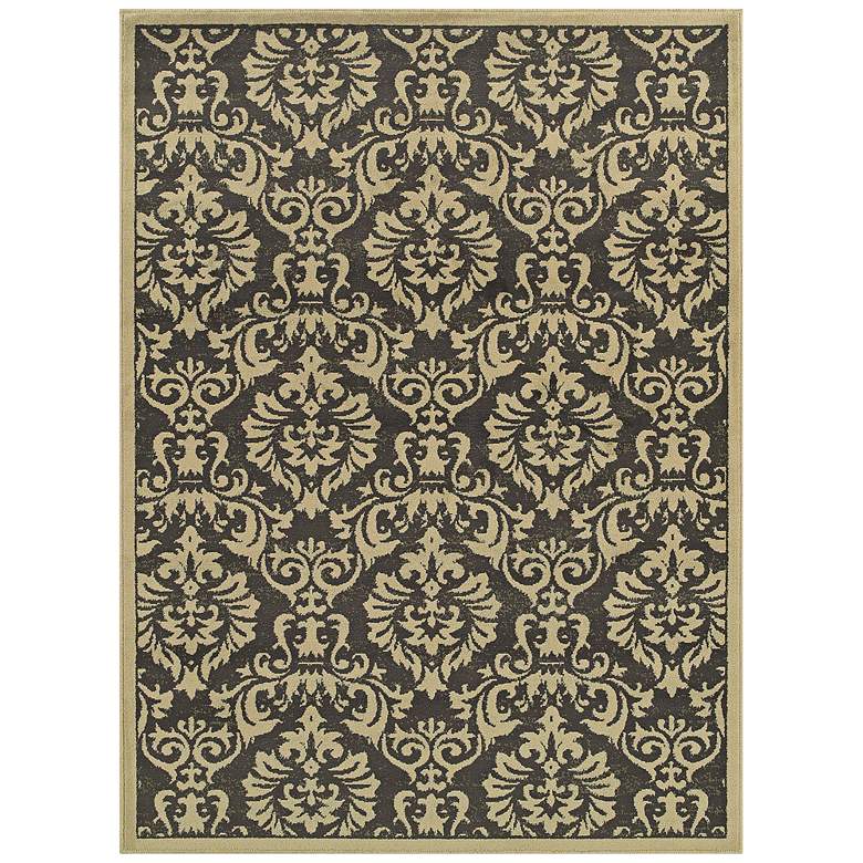 Image 1 Brentwood 530K9 5&#39;3 inchx7&#39;3 inch Charcoal and Ivory Area Rug