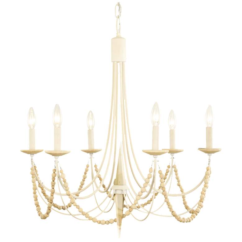 Image 1 Brentwood 6-Lt Country White Chandelier