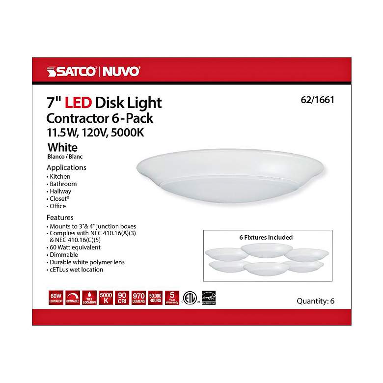 Image 6 Brentwood 8" Wide Matte White Round LED Disk Ceiling Light more views