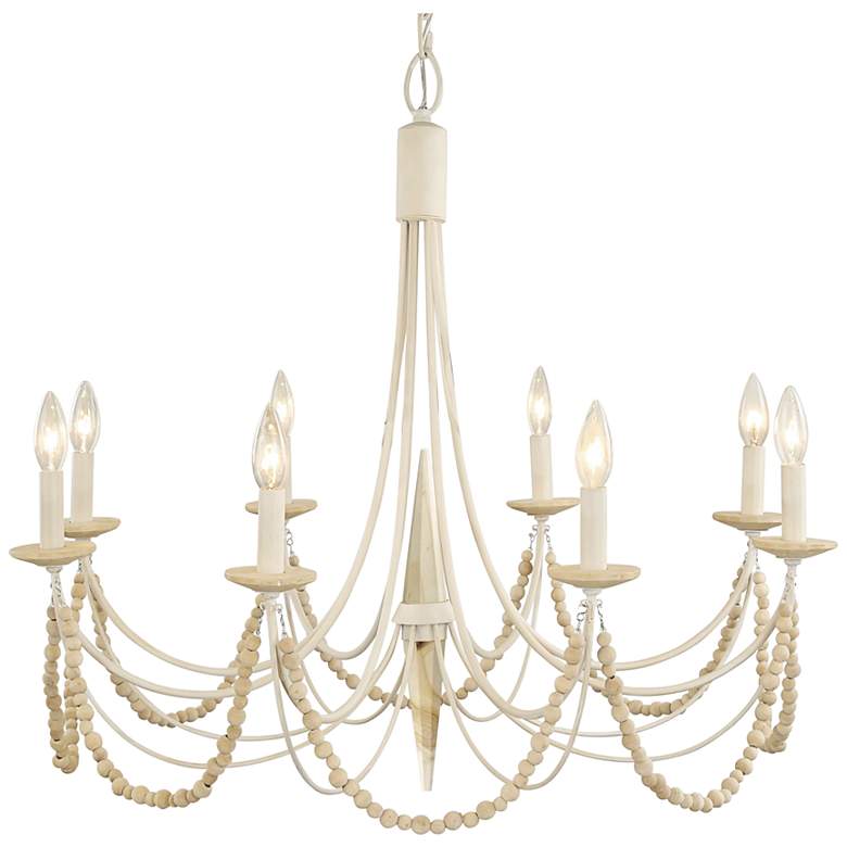 Image 2 Brentwood 8-Lt Country White Chandelier