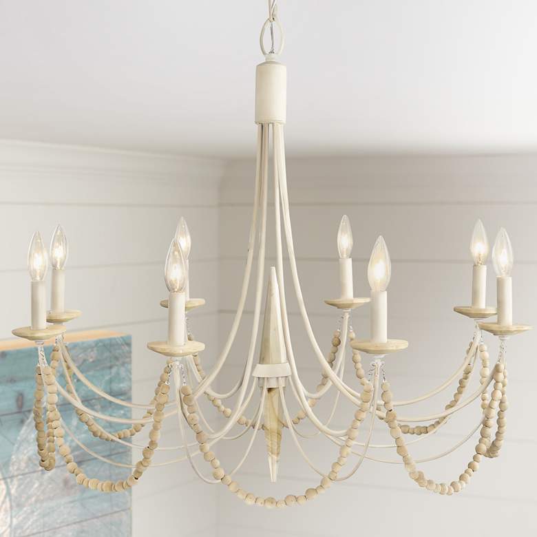 Image 1 Brentwood 8-Lt Country White Chandelier