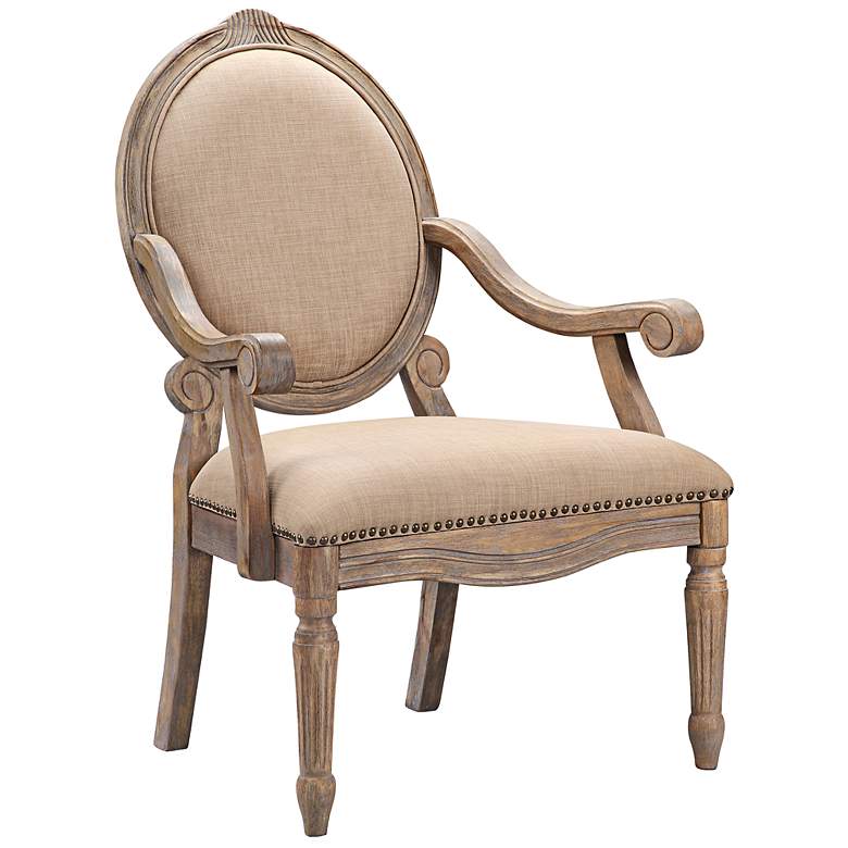 Image 1 Brentwood Beige Exposed Wood Armchair