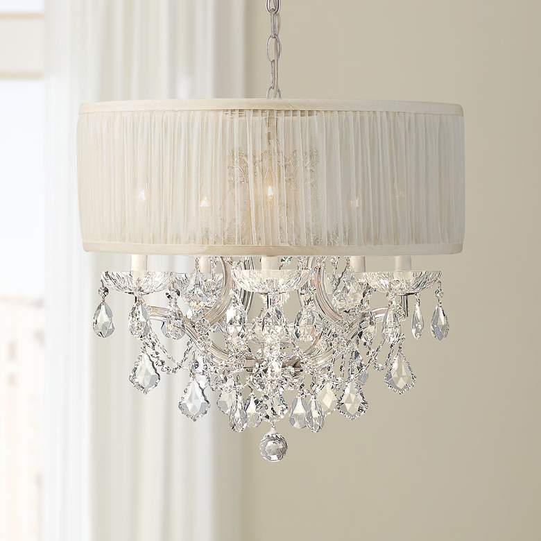 Image 1 Brentwood Collection Chrome 6-Light Crystal Chandelier