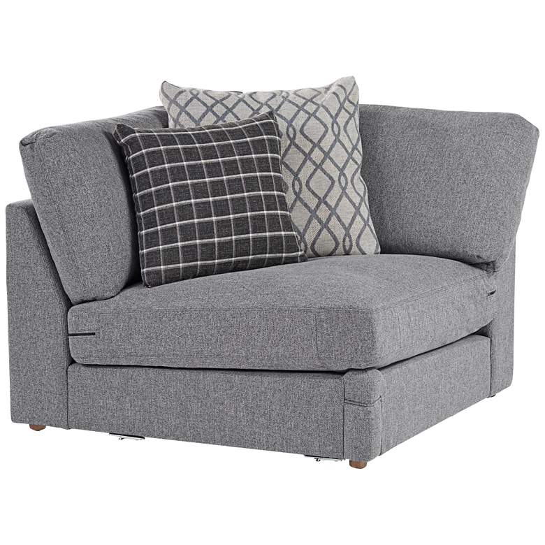 Image 1 Brentwood Gray Corner Wedge Chair with Pillows