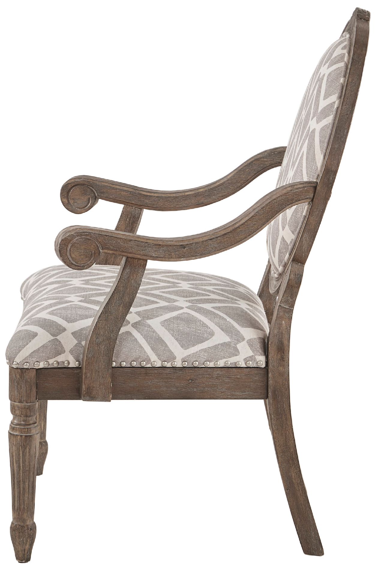 exposed wood armchair