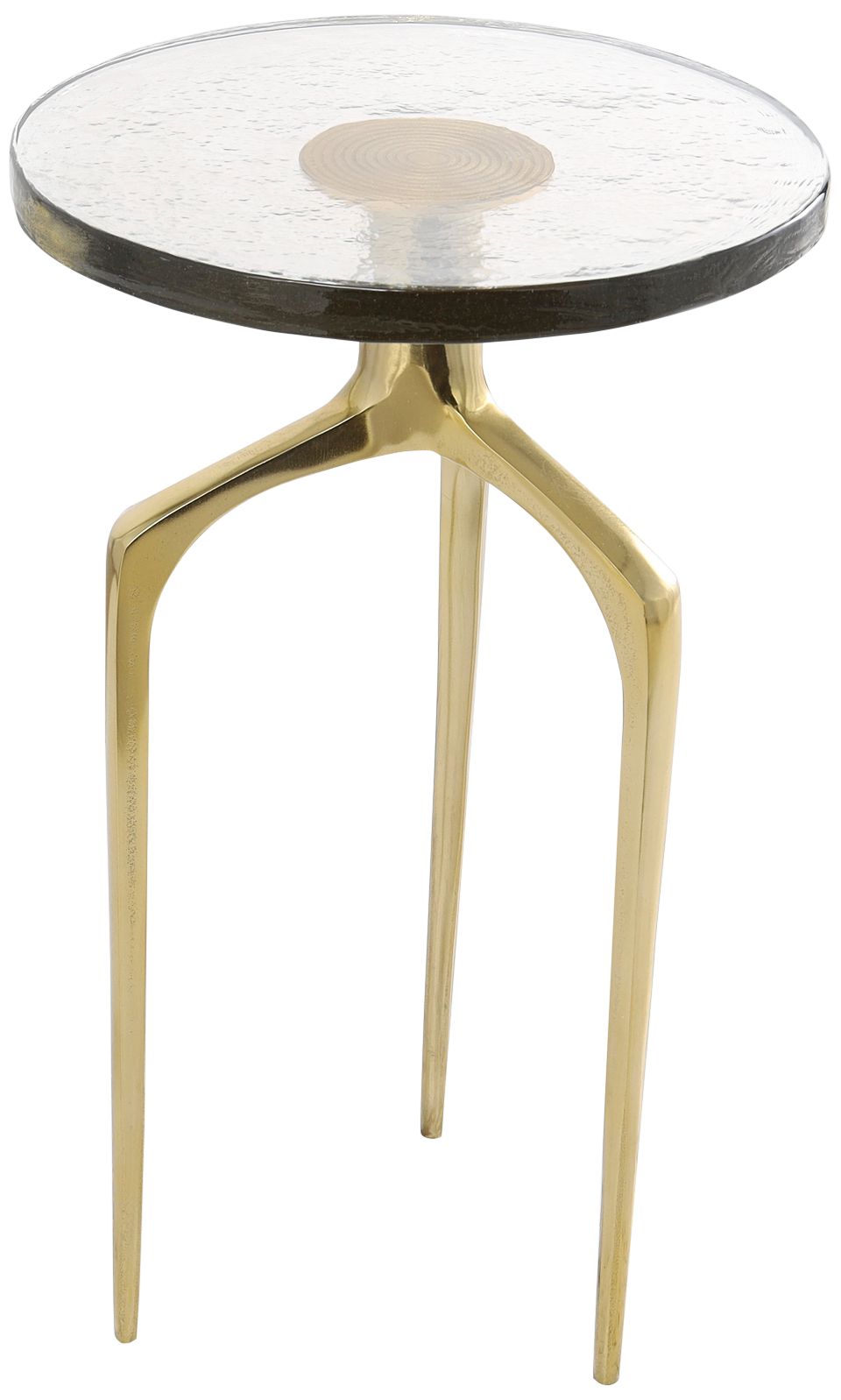 Image 2 Breskin 13"W Clear Glass Gold Metal Round Accent End Table