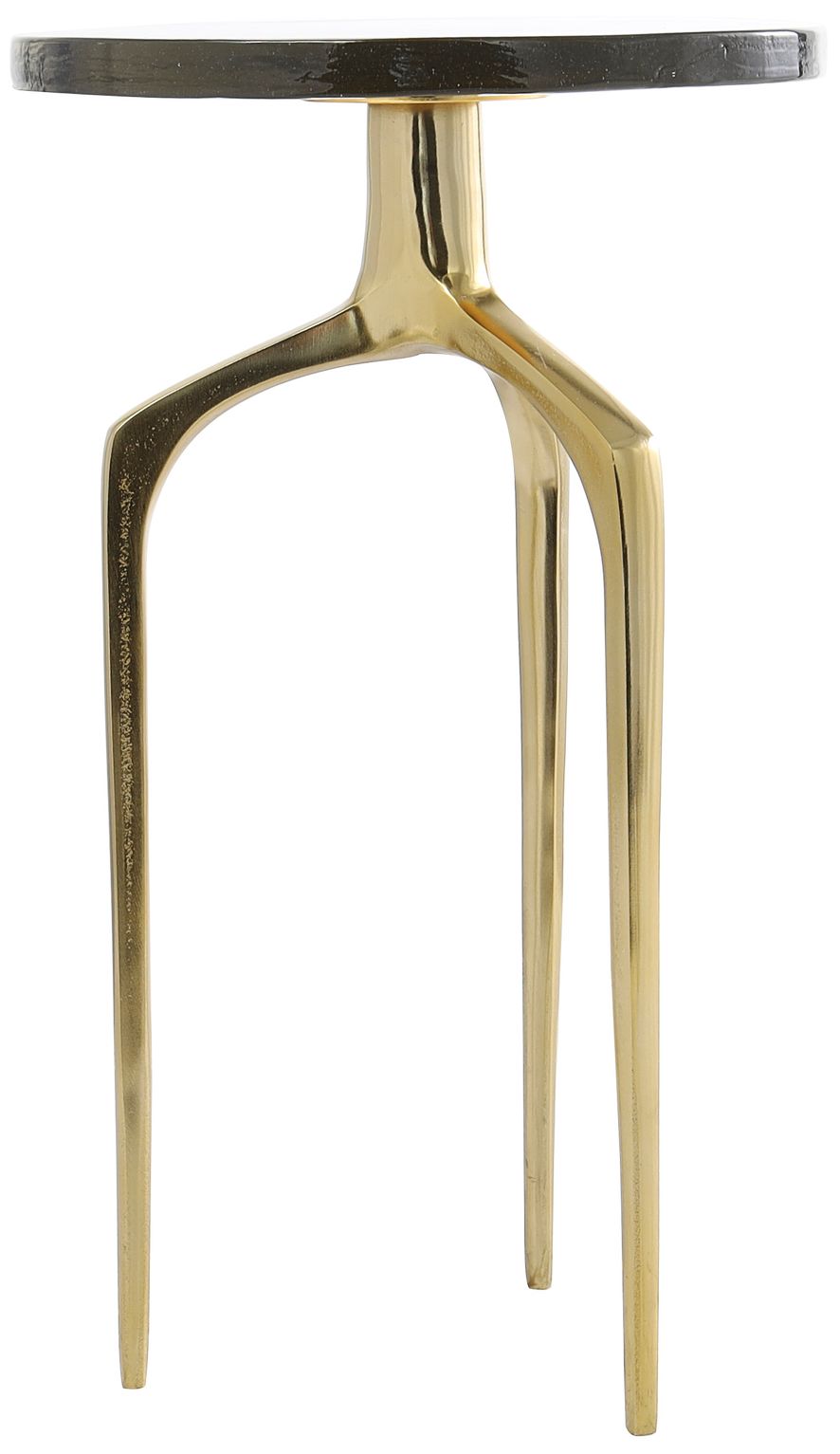 Image 5 Breskin 13"W Clear Glass Gold Metal Round Accent End Table more views