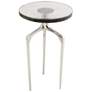 Breskin 13"W Clear Glass Silver Metal Round Accent End Table