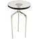 Breskin 13"W Clear Glass Silver Metal Round Accent End Table