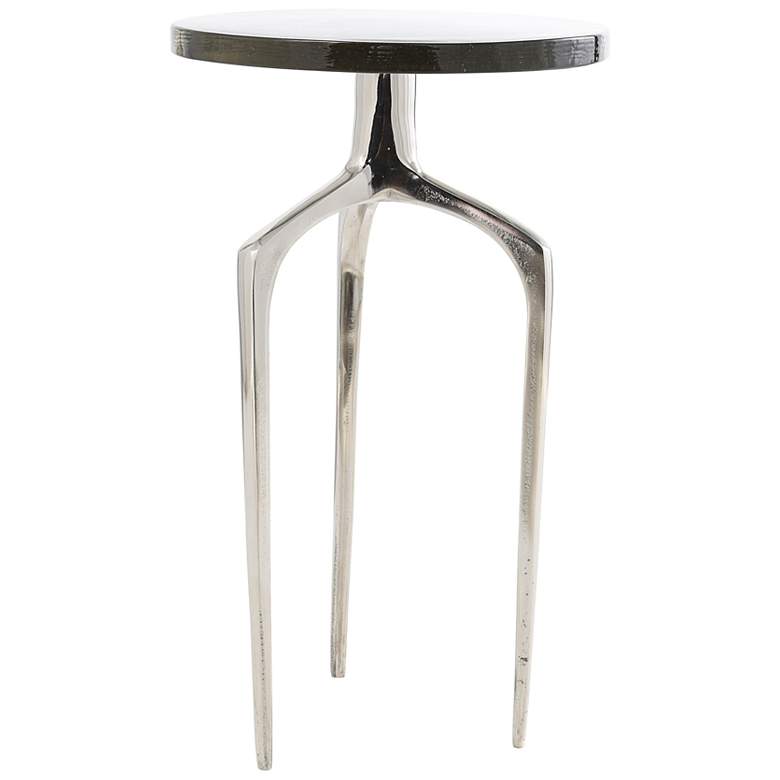 Image 5 Breskin 13"W Clear Glass Silver Metal Round Accent End Table more views