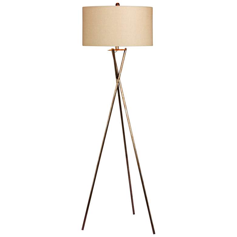 Image 2 Breslen 63 1/2" Rusted Silver Finish Metal Tripod Floor Lamp