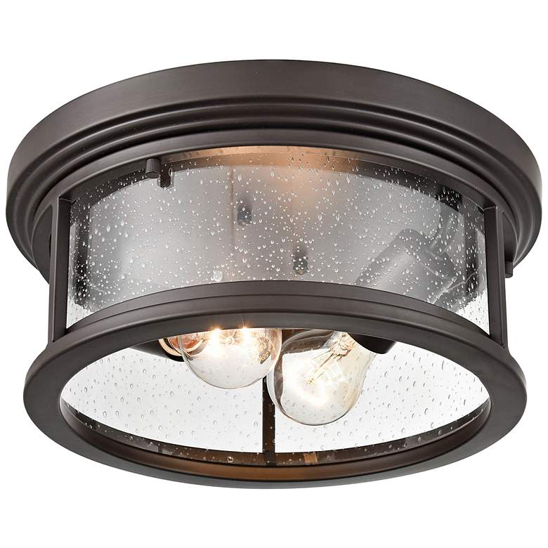 Image 2 Bresley 12" Wide Powder-Coated Bronze Outdoor Ceiling Light