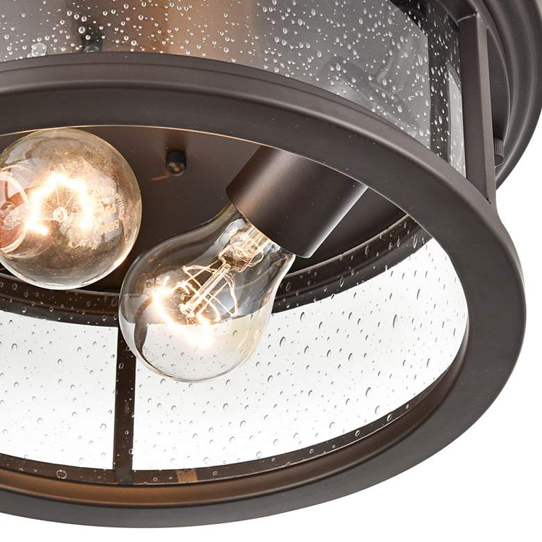 Image 4 Bresley 12" Wide Powder-Coated Bronze Outdoor Ceiling Light more views