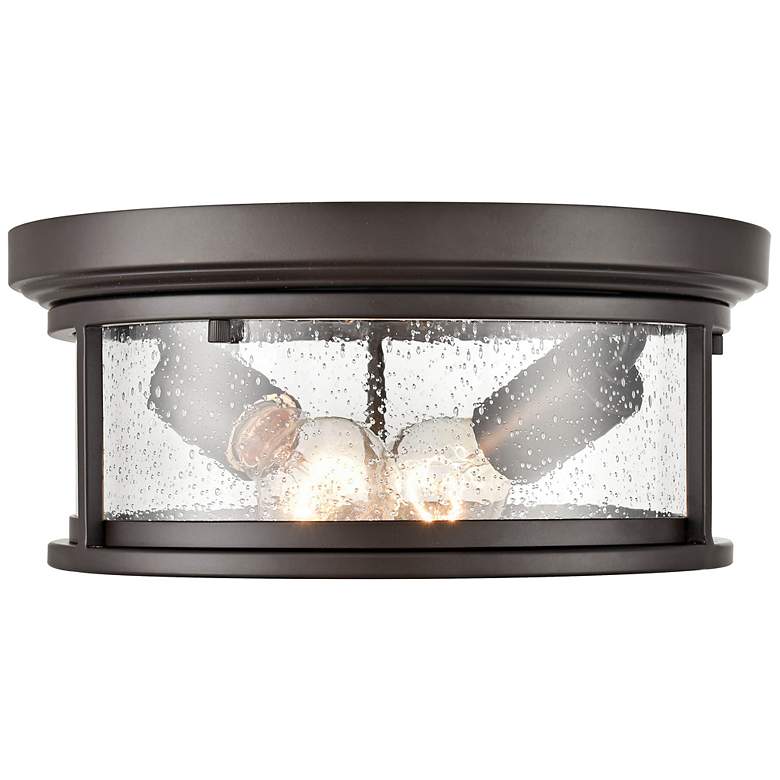 Image 5 Bresley 12" Wide Powder-Coated Bronze Outdoor Ceiling Light more views