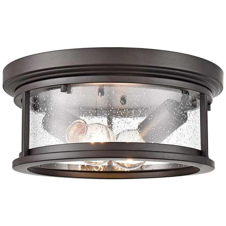 Image 6 Bresley 12" Wide Powder-Coated Bronze Outdoor Ceiling Light more views