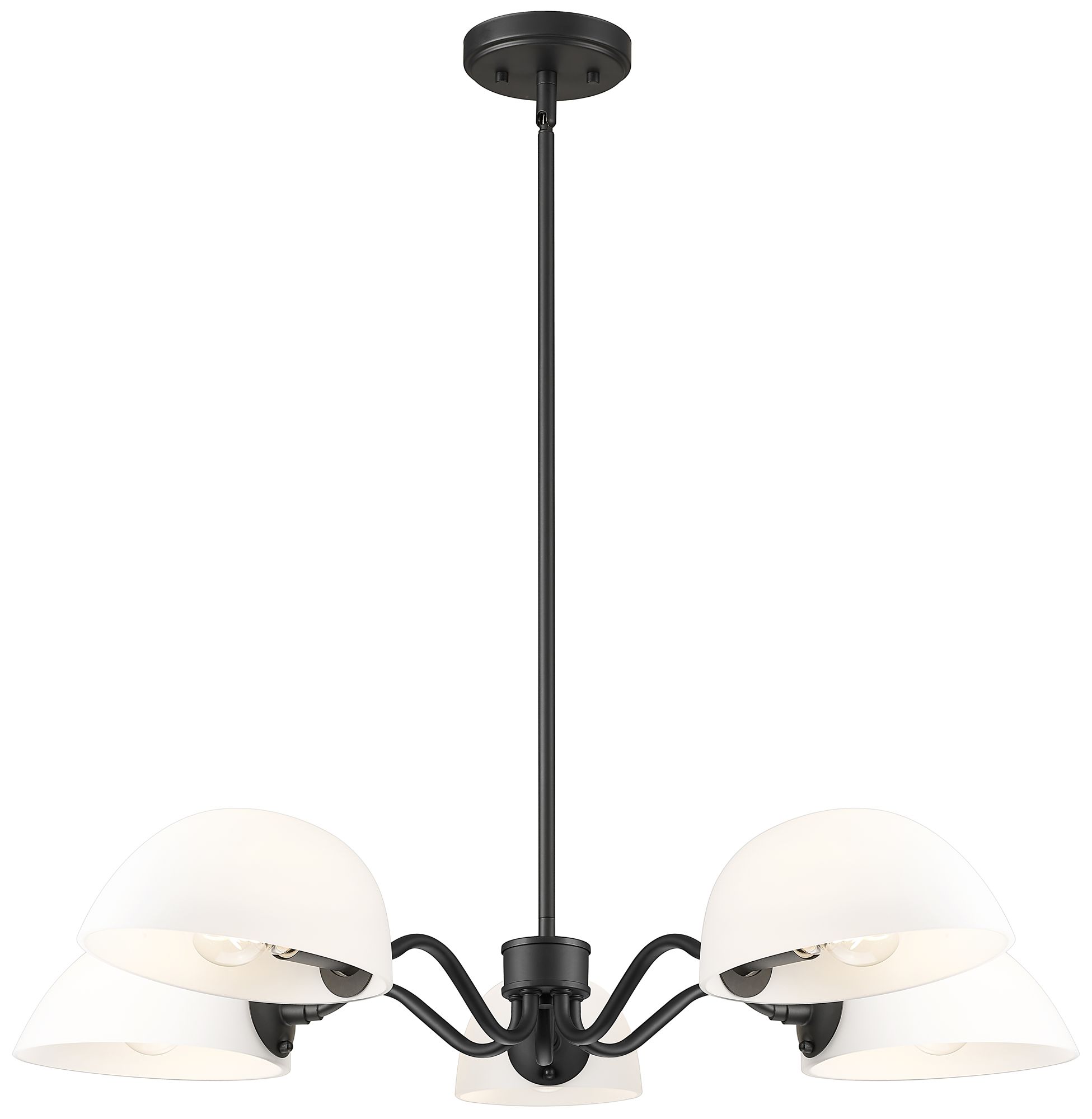 Breton by Z-Lite 33 inch Matte Black 5 Light Chandelier