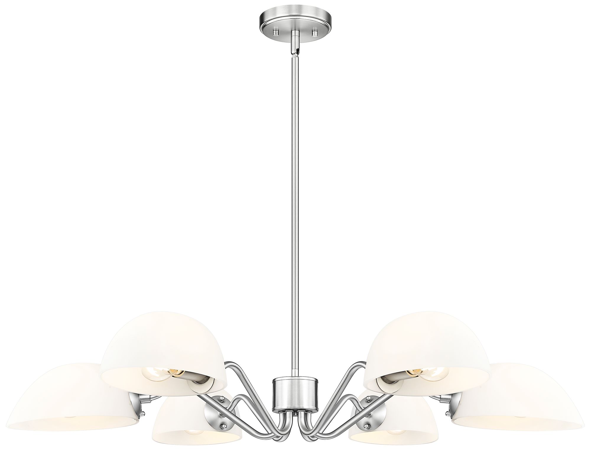 Breton by Z-Lite 39 inch Brushed Nickel 6 Light Chandelier