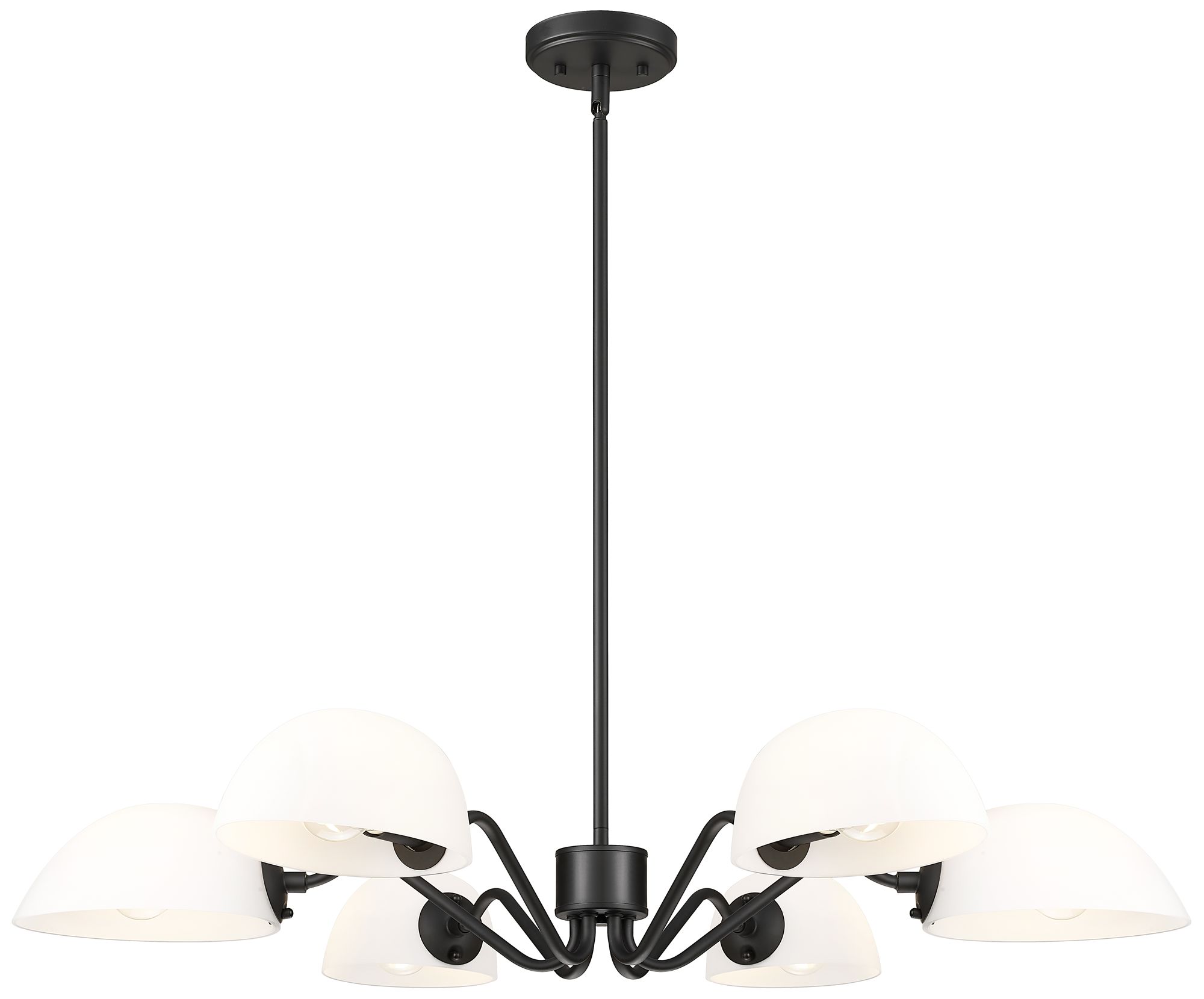 Breton by Z-Lite 39 inch Matte Black 6 Light Chandelier