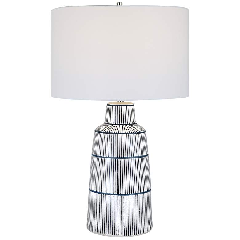Image 2 Breton White and Blue Ceramic Table Lamp