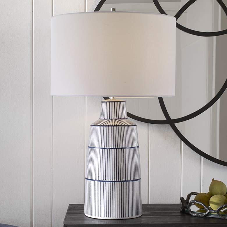 Image 1 Breton White and Blue Ceramic Table Lamp