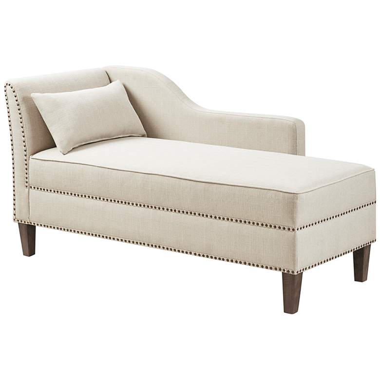 Image 2 Brett Ivory Fabric Accent Chaise Lounge