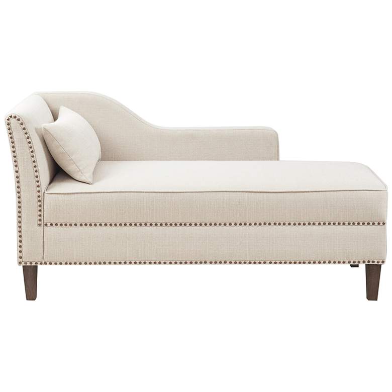 Image 6 Brett Ivory Fabric Accent Chaise Lounge more views