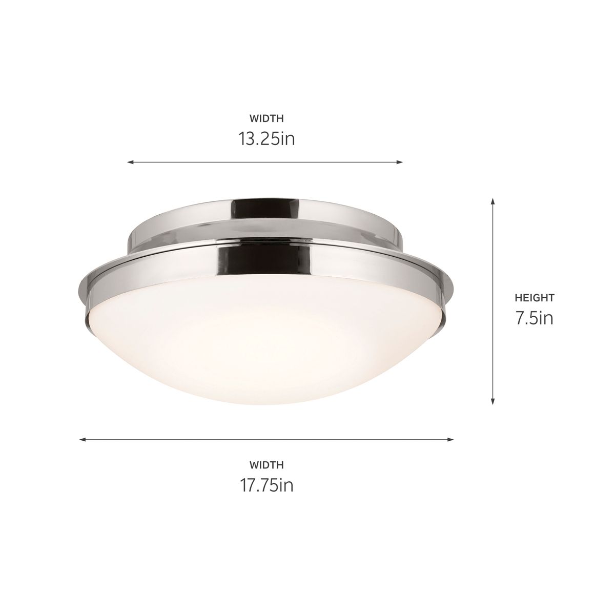 Image 4 Bretta 17.75 Inch 3 Light Flush Mount in Polished Nickel more views