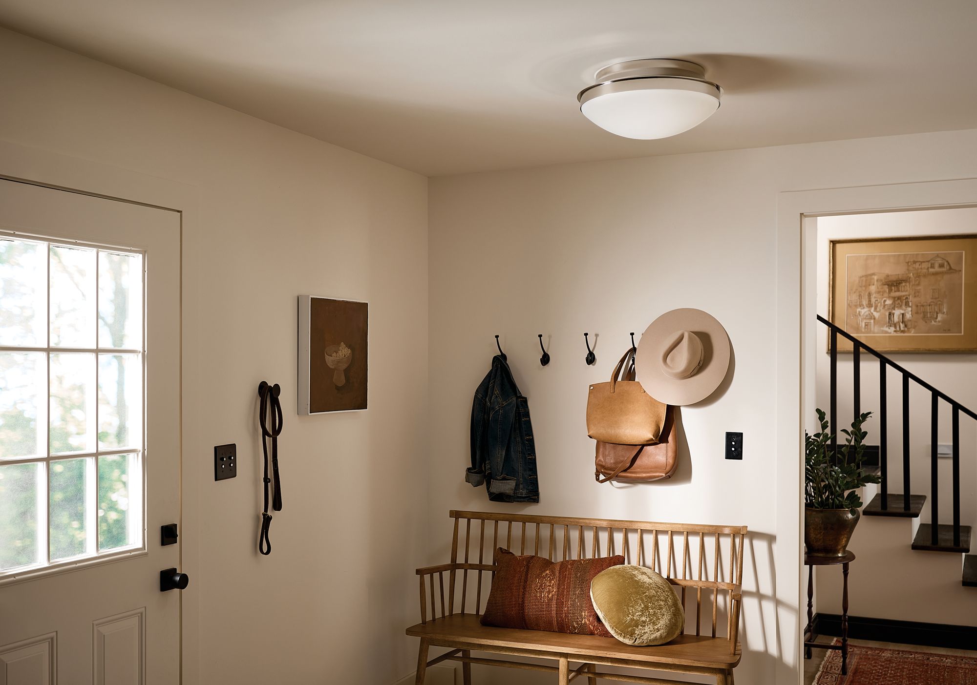 Image 5 Bretta 17.75 Inch 3 Light Flush Mount in Polished Nickel more views