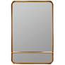 Brette Antiqued Gold 24 1/4" x 36 1/2" Shelf Wall Mirror