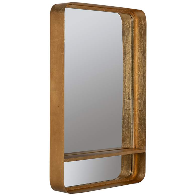 Image 4 Brette Antiqued Gold 24 1/4" x 36 1/2" Shelf Wall Mirror more views