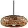 Breuer 39 3/4"W Bronze Pendant with Natural Malacca Shade