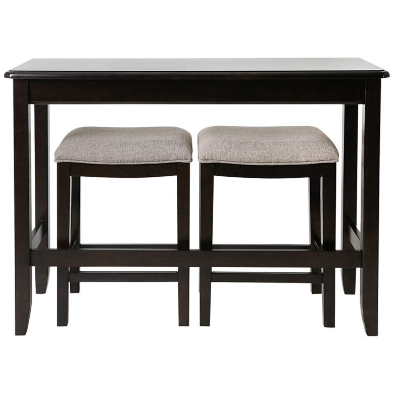 Image 5 Brevard Espresso 3-Piece Sofa Table and Counter Stool Set more views