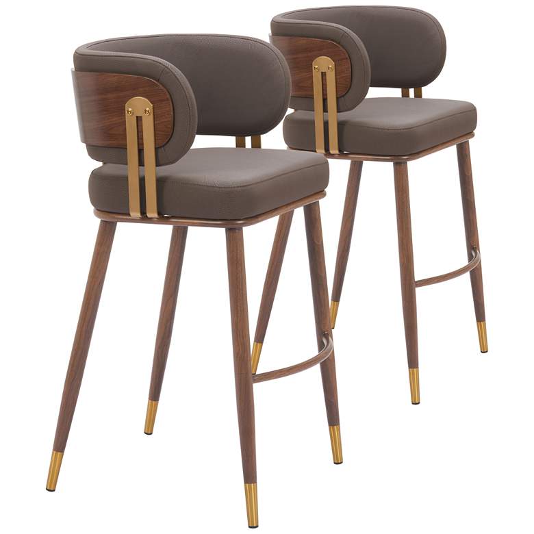 Image 1 Brew Barstool Brown & Walnut
