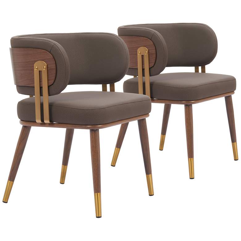Image 1 Brew Dining Chair Brown & Walnut