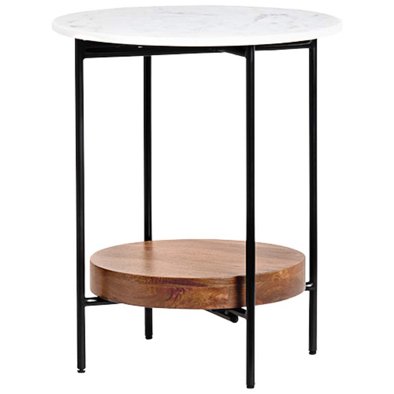 Image 1 Brewpub 20" Wide Black and Mango Wood End Table