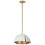 Brewster 3-Light Pendant in Cavalier Gold with Royal White