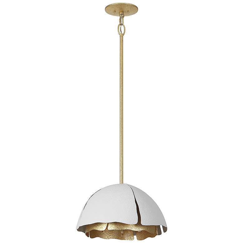 Image 2 Brewster 3-Light Pendant in Cavalier Gold with Royal White more views