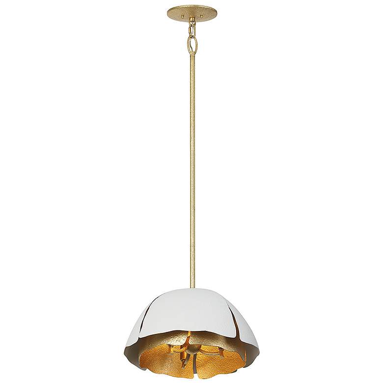 Image 4 Brewster 3-Light Pendant in Cavalier Gold with Royal White more views