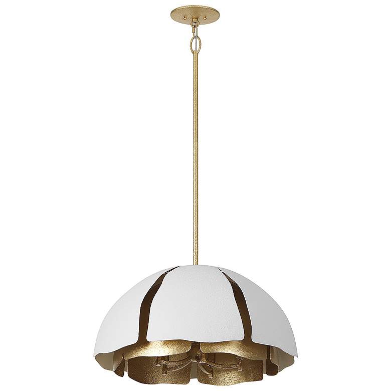 Image 2 Brewster 5-Light Pendant in Cavalier Gold with Royal White more views