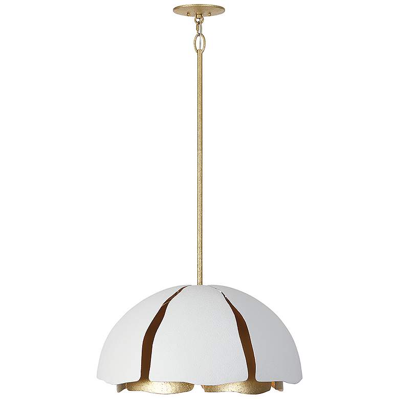 Image 3 Brewster 5-Light Pendant in Cavalier Gold with Royal White more views